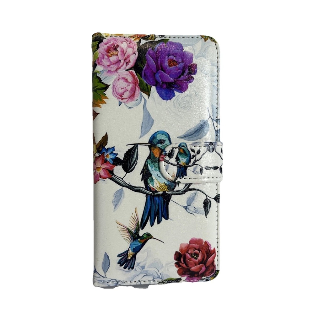 BCOV iPhone XR Flip Case " Hummingbird " Faux Leather ID Slot 2 Card Pockets